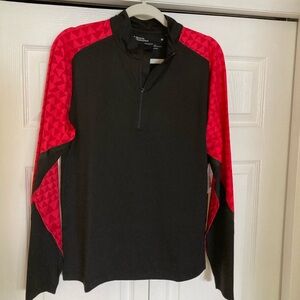 Black and Red Long Sleeve 1/4 zip  shirt